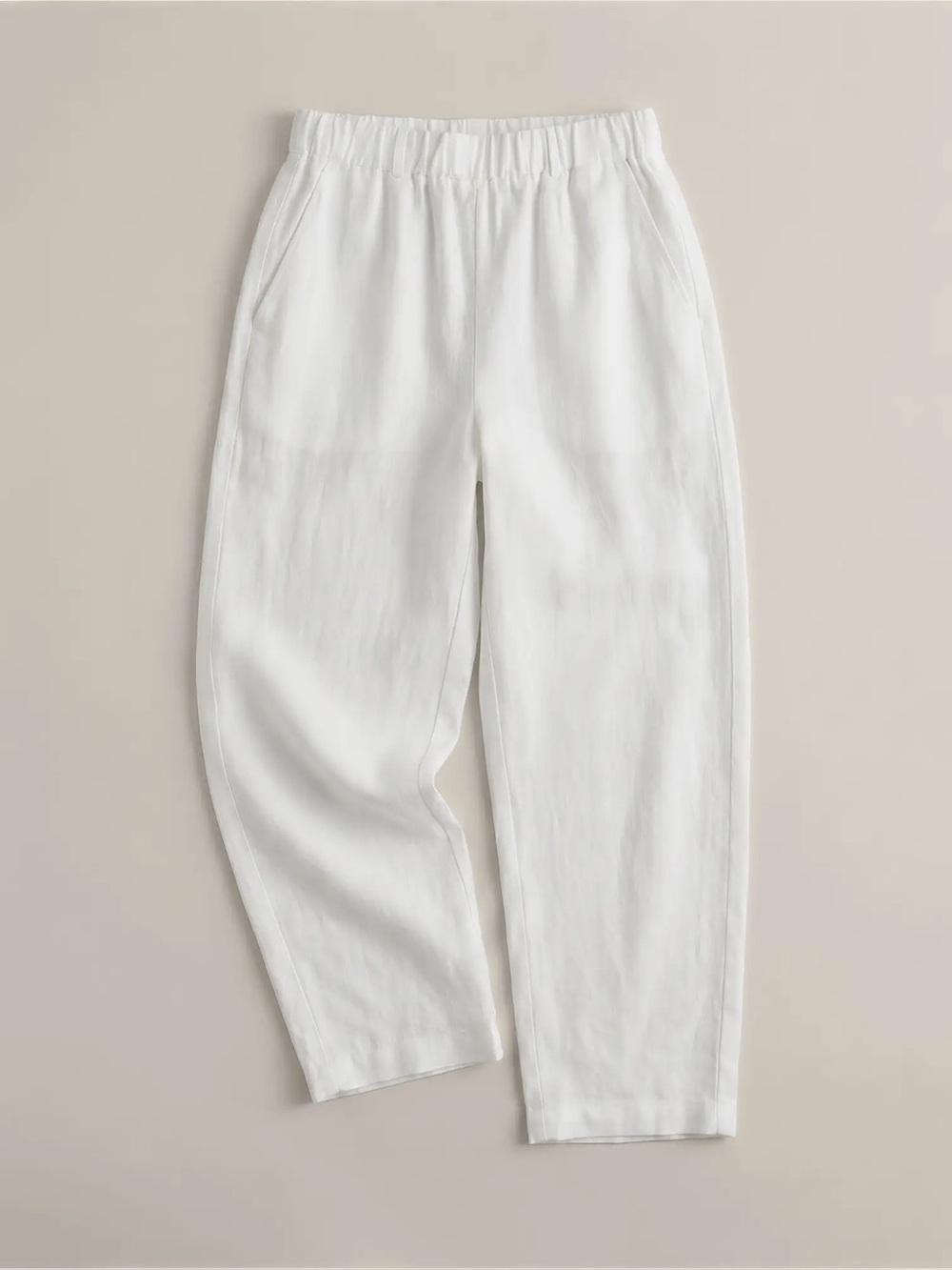 Quince 100% European Linen Wide Leg Pants, white, size large, NWOT